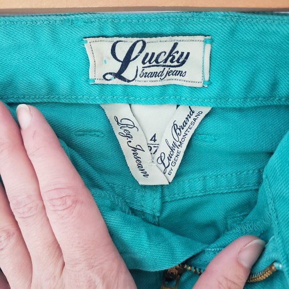 Lucky Brand stamped cut off jean shorts teal? 4 - Picture 8 of 9